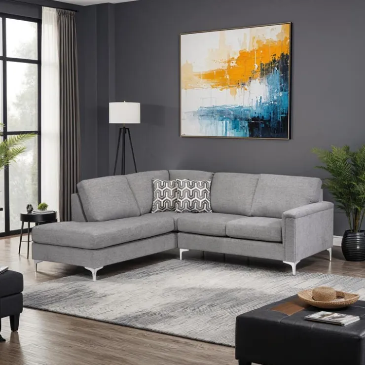 Sofa By Fancy Sectional with Left-Side Chaise Grey Outlet