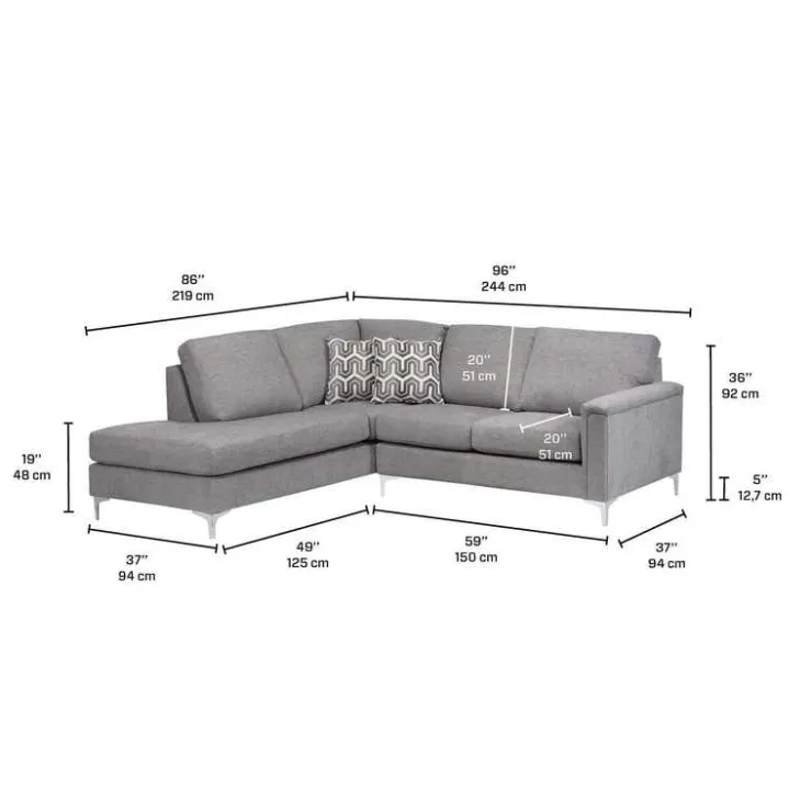 Sofa By Fancy Sectional with Left-Side Chaise Grey Outlet