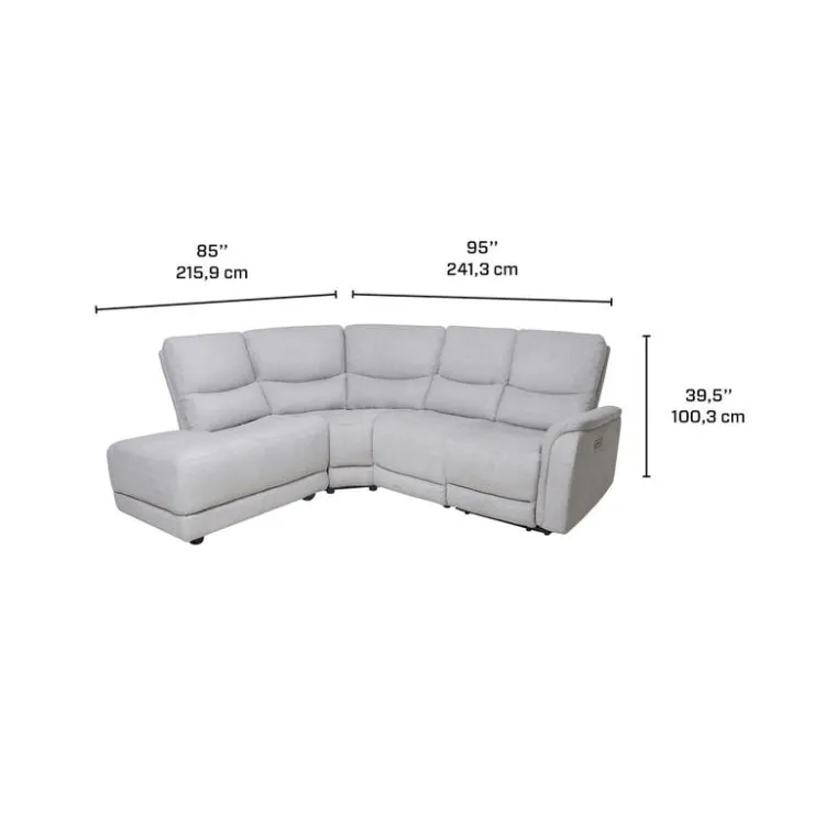 Sectional with Power Recliner - Grey Clearance