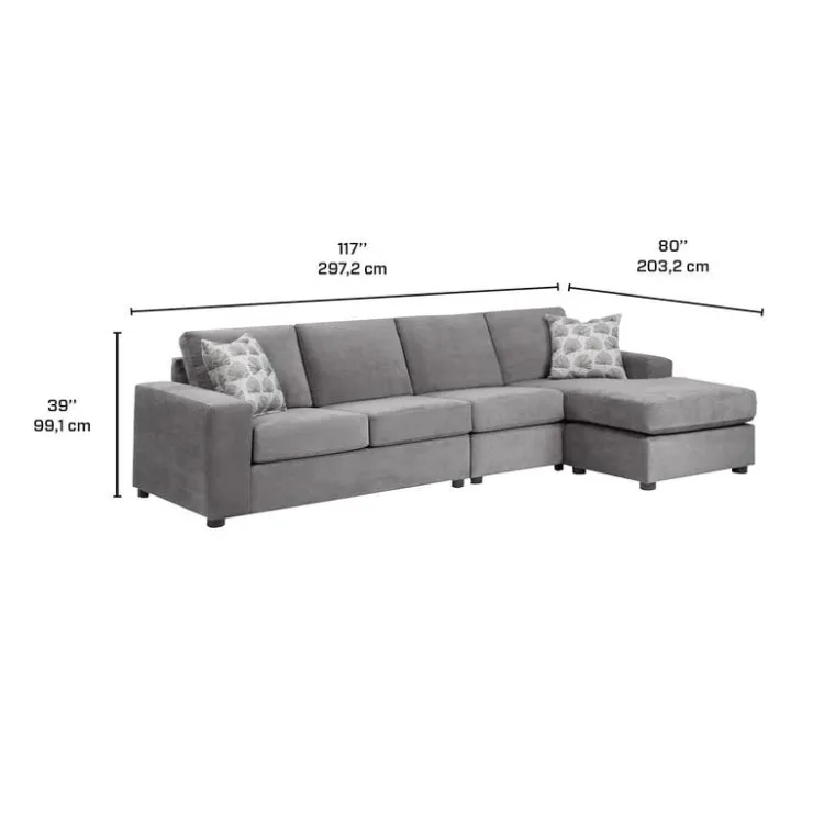 Sofa By Fancy Sectional with Reversible Chaise - Grey Pewter Online