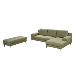 Sectional with Right-Side Chaise and Ottoman - GREEN Hot