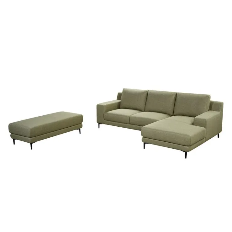 Sectional with Right-Side Chaise and Ottoman - GREEN Hot