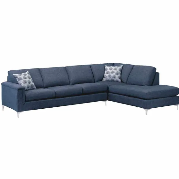 Sofa By Fancy Sectional with Right-Side Chaise Blue