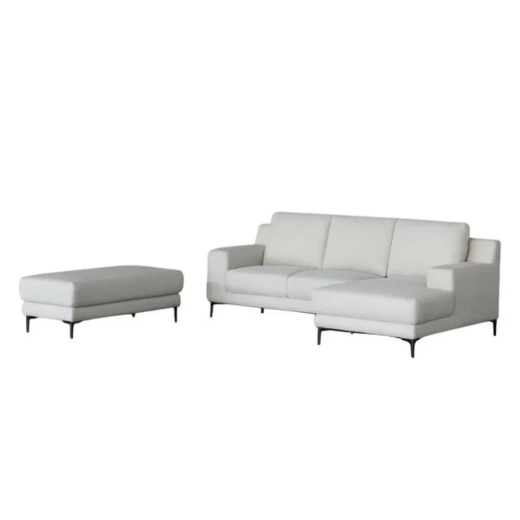 Sectional with Right-Side Chaise and Ottoman - BEIGE Clearance