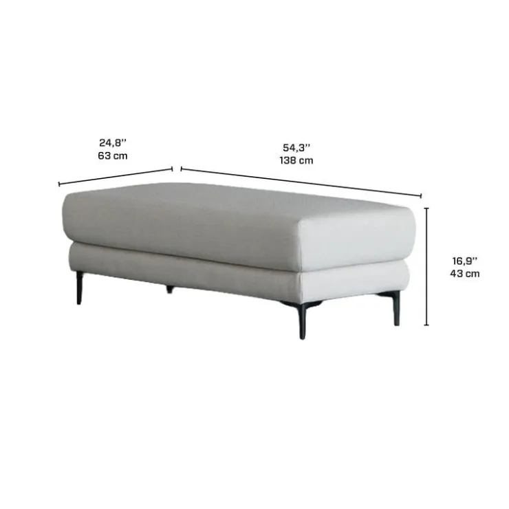 Sectional with Right-Side Chaise and Ottoman - BEIGE Clearance