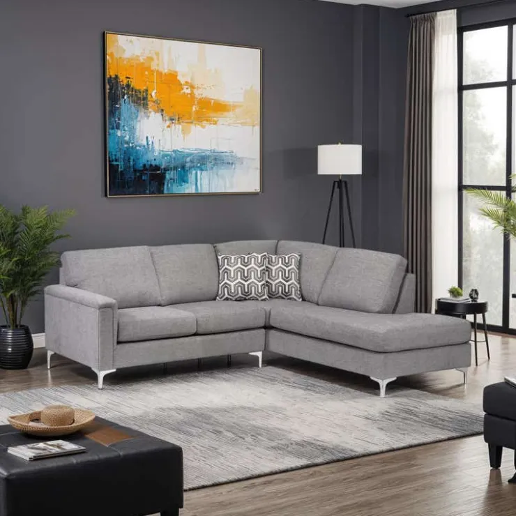 Sofa By Fancy Sectional with Right-Side Chaise Grey Clearance