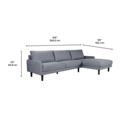 Sectional with Right-Side Chaise Grey