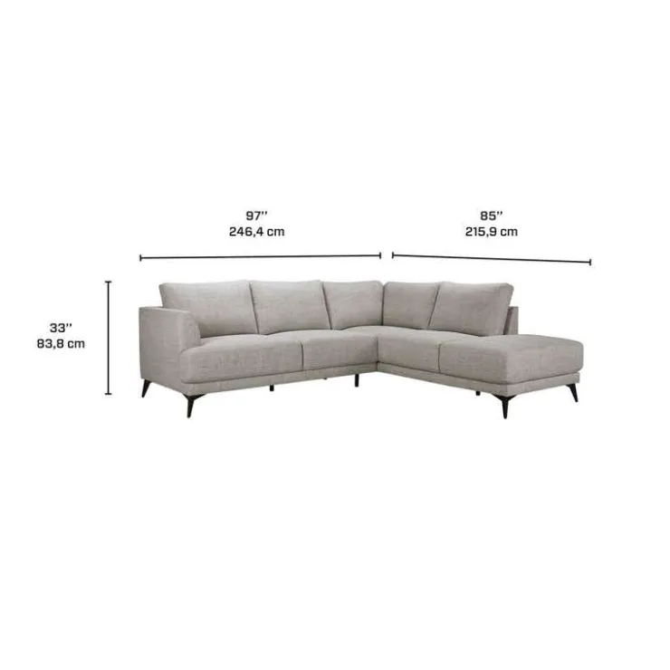 Sectional with Right-Side Chaise Grey Online