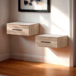 Meubles South Shore Set of 2 Floating Nightstands - South Shore Rustic Oak Online