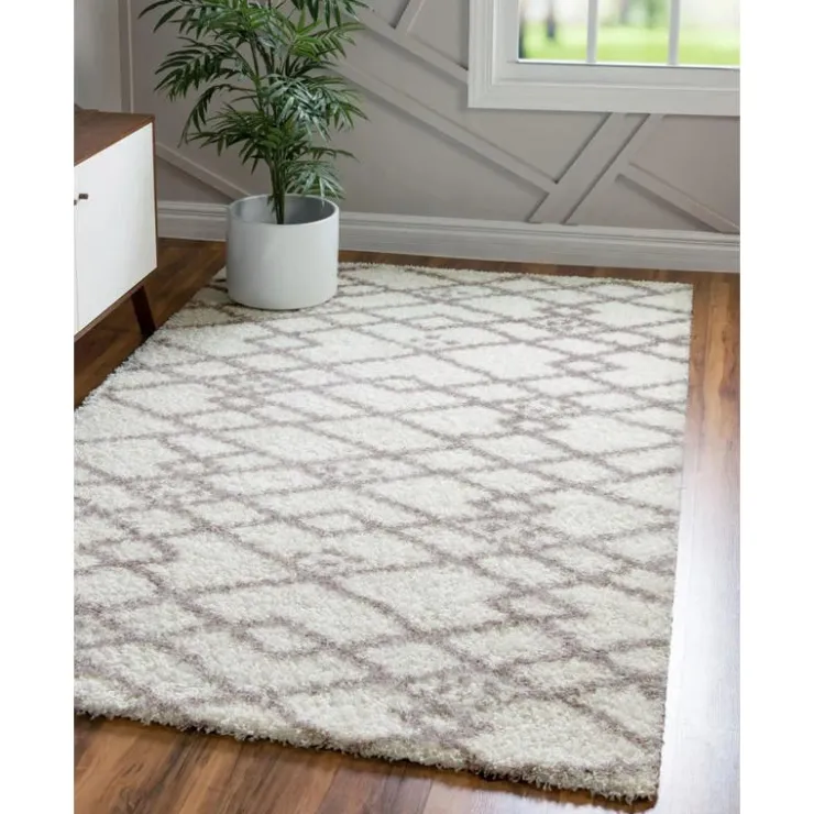 Shag Indoor Rug - 8 x 10 Cream Discount