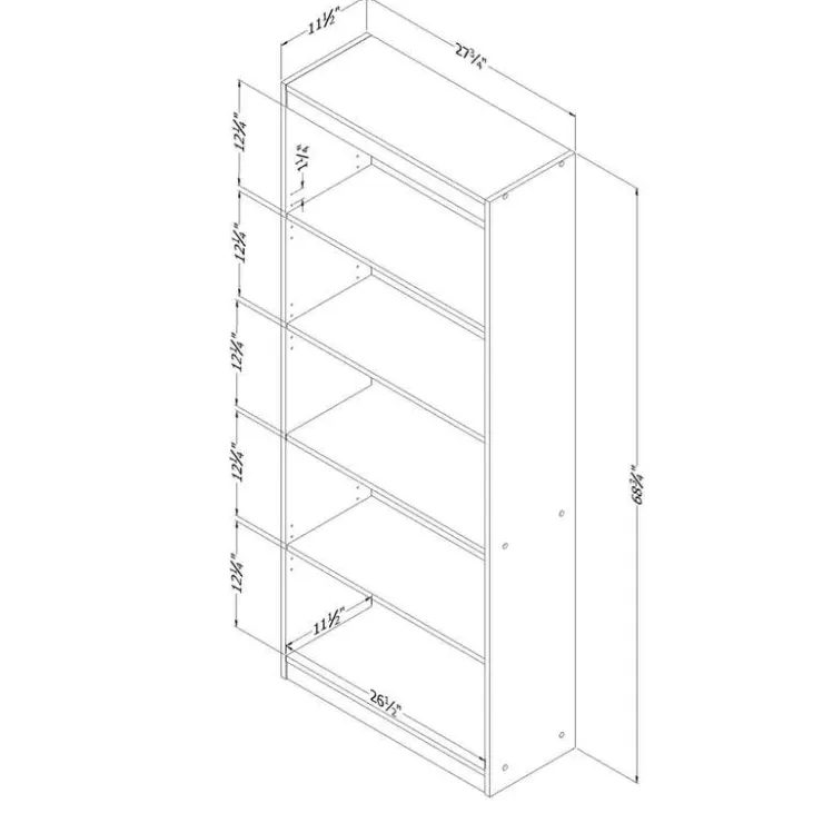 Meubles South Shore 5-Shelf Bookcase - South Shore Morgan Cherry Discount