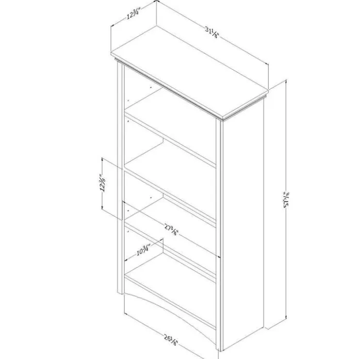 Meubles South Shore 4-Shelf Bookcase - South Shore GRAY MAPLE Hot