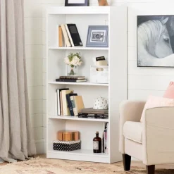 Meubles South Shore 4-Shelf Bookcase - South Shore PURE WHITE Outlet