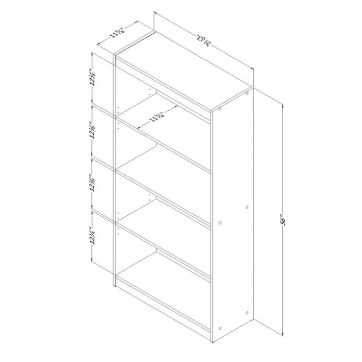 Meubles South Shore 4-Shelf Bookcase - South Shore PURE WHITE Outlet