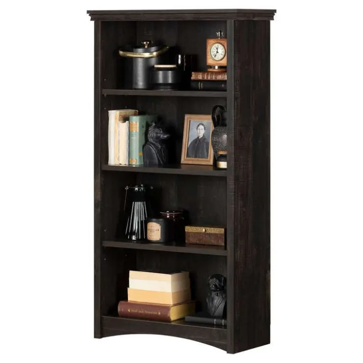 Meubles South Shore 4-Shelf Bookcase - South Shore Rubbed Black New