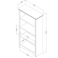 Meubles South Shore 4-Shelf Bookcase - South Shore Rubbed Black New