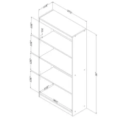 Meubles South Shore 4-Shelf Bookcase - South Shore PURE BLACK