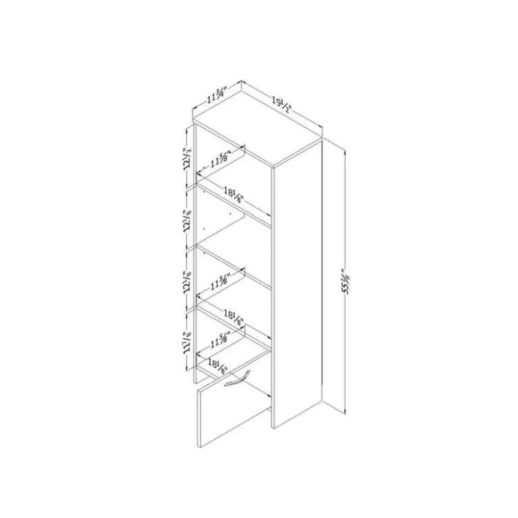 Meubles South Shore 3-Shelf Bookcase With Door - South Shore Pure White Hot