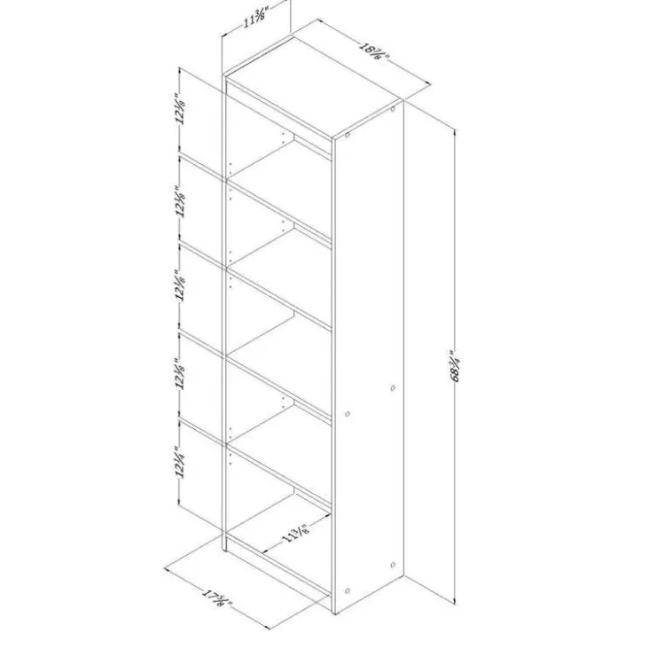 Meubles South Shore 5-Shelf Narrow Bookcase - South Shore BLUEBERRY Clearance