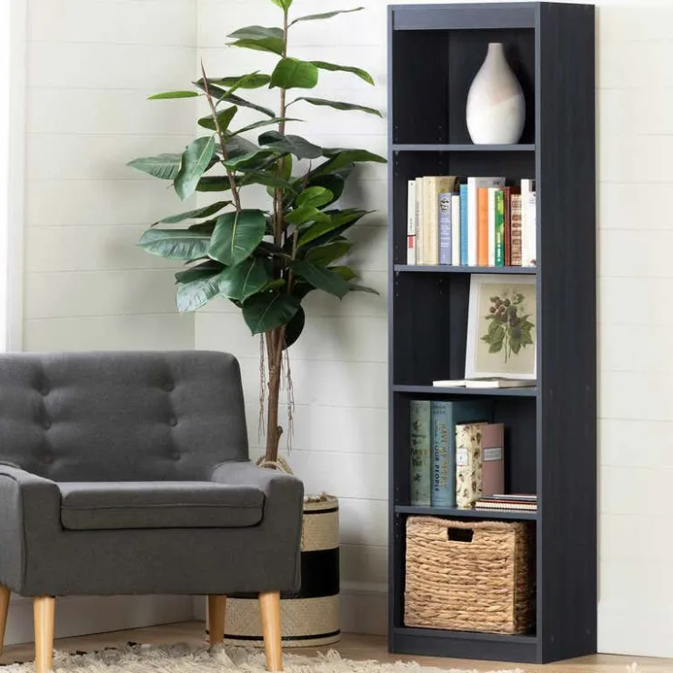 Meubles South Shore 5-Shelf Narrow Bookcase - South Shore BLUEBERRY Clearance