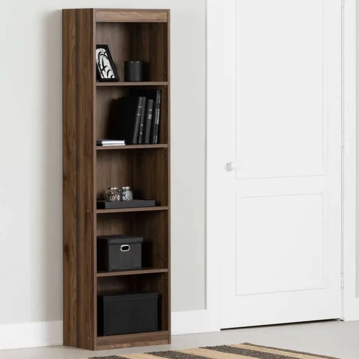 Meubles South Shore 5-Shelf Narrow Bookcase - South Shore Natural Walnut Online
