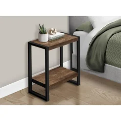 Monarch Side table - 2 tiers / 1 shelf / rectangular - 24"h - reclaimed wood-lo - Brown