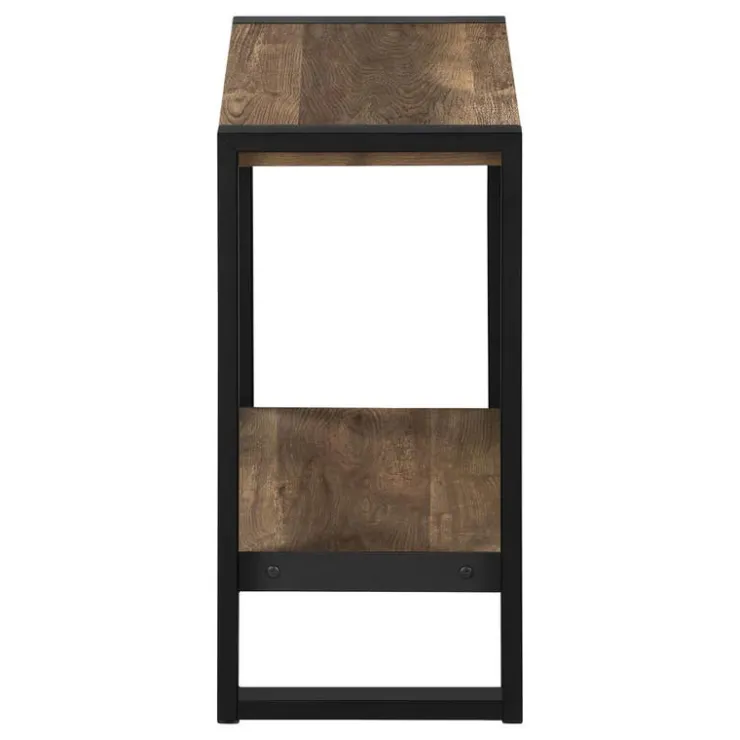 Monarch Side table - 2 tiers / 1 shelf / rectangular - 24"h - reclaimed wood-lo - Brown