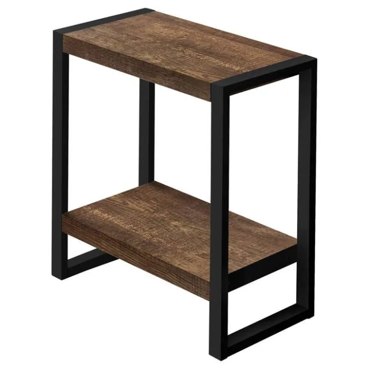Monarch Side table - 2 tiers / 1 shelf / rectangular - 24"h - reclaimed wood-lo - Brown