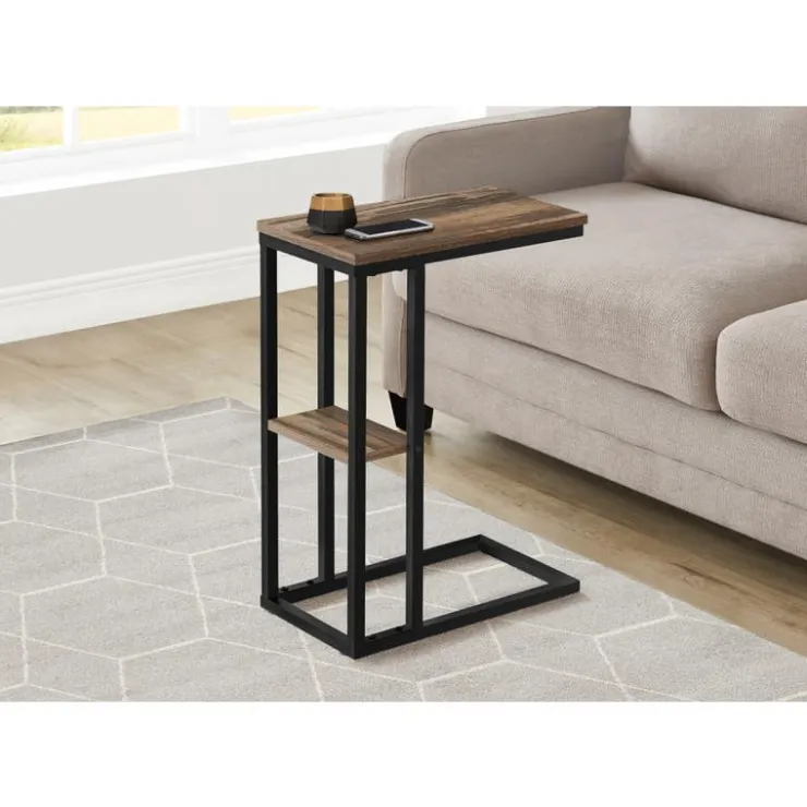 Monarch Side table / c table - 1 storage shelf / rectangular - 25"h - medium re - Brown New