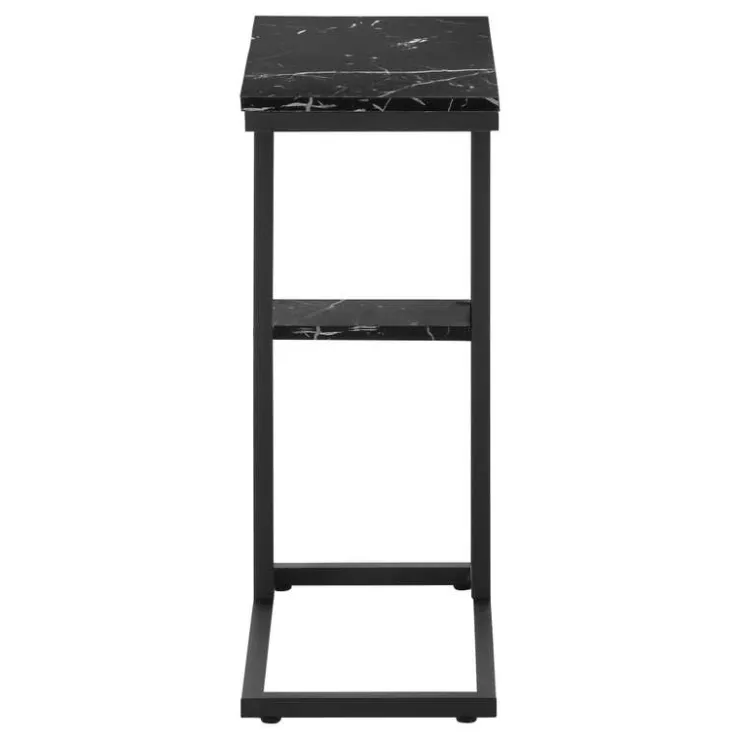 Monarch Side table / c table - 1 storage shelf / rectangular - 25"h - marble-lo - Black Outlet
