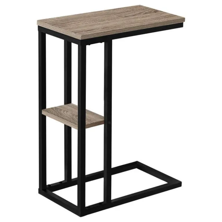 Monarch Side table / c table - 1 storage shelf / rectangular - 25"h - /blac - Dark Taupe Discount
