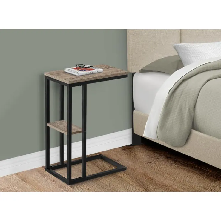 Monarch Side table / c table - 1 storage shelf / rectangular - 25"h - /blac - Dark Taupe Discount