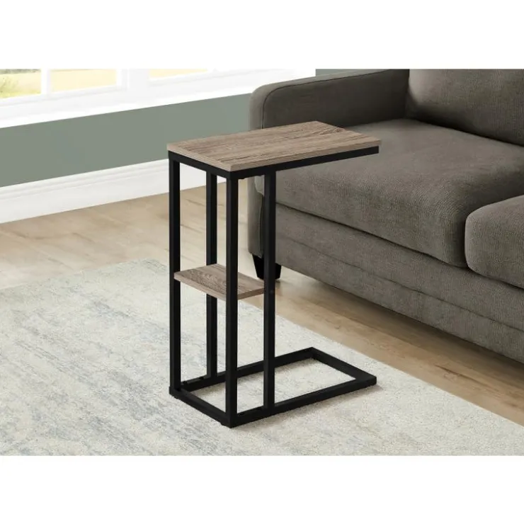 Monarch Side table / c table - 1 storage shelf / rectangular - 25"h - /blac - Dark Taupe Discount