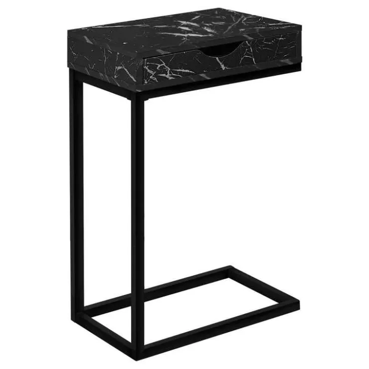 Monarch Side table / c table - 1 storage drawer, pass-through / rectangular - 25"h - - Black Outlet