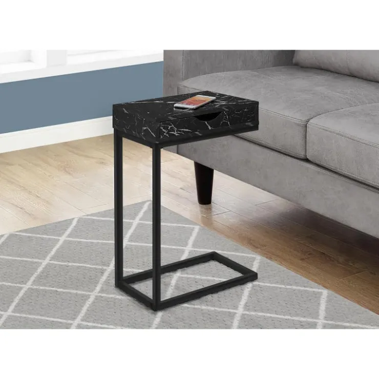 Monarch Side table / c table - 1 storage drawer, pass-through / rectangular - 25"h - - Black Outlet