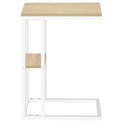 Monarch Side table / c table - 1 storage shelf / rectangular - 25"h - /white m - Natural Best