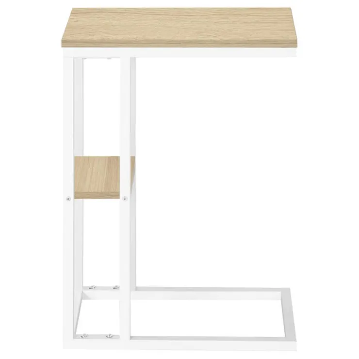 Monarch Side table / c table - 1 storage shelf / rectangular - 25"h - /white m - Natural Best