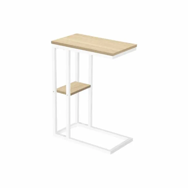 Monarch Side table / c table - 1 storage shelf / rectangular - 25"h - /white m - Natural Best