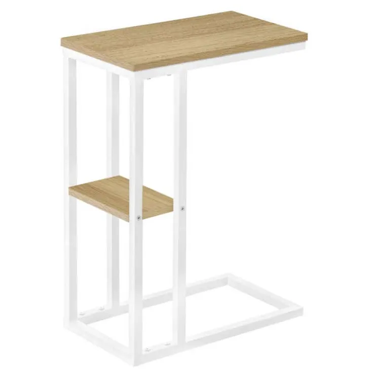 Monarch Side table / c table - 1 storage shelf / rectangular - 25"h - /white m - Natural Best
