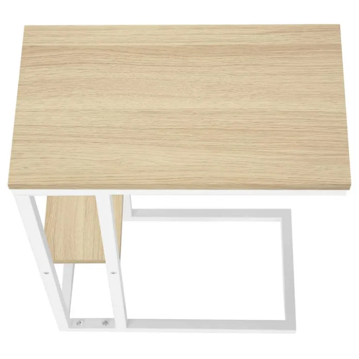Monarch Side table / c table - 1 storage shelf / rectangular - 25"h - /white m - Natural Best