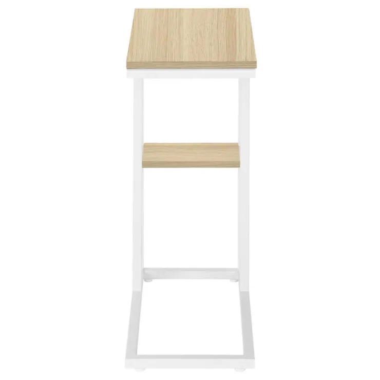 Monarch Side table / c table - 1 storage shelf / rectangular - 25"h - /white m - Natural Best