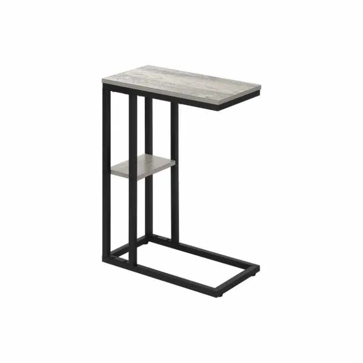 Monarch Side table / c table - 1 storage shelf / rectangular - 25"h - /black meta - Grey Clearance