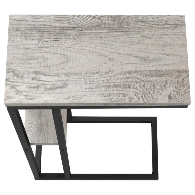 Monarch Side table / c table - 1 storage shelf / rectangular - 25"h - /black meta - Grey Clearance