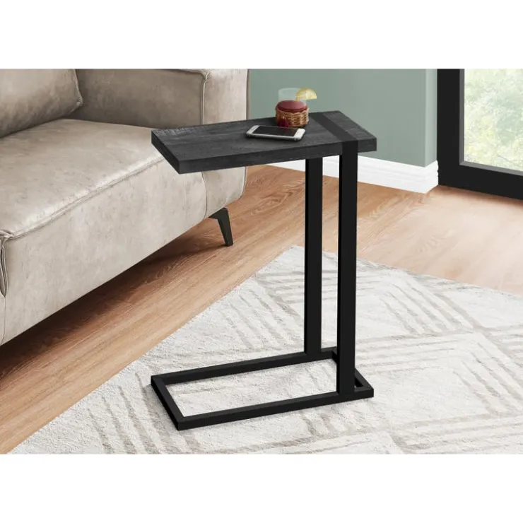 Monarch Side table / c table - thick-panel top / rectangular - 25"h - reclaimed - Black Outlet
