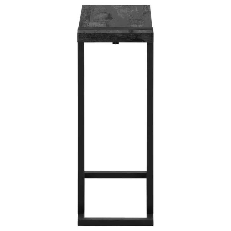 Monarch Side table / c table - thick-panel top / rectangular - 25"h - reclaimed - Black Outlet