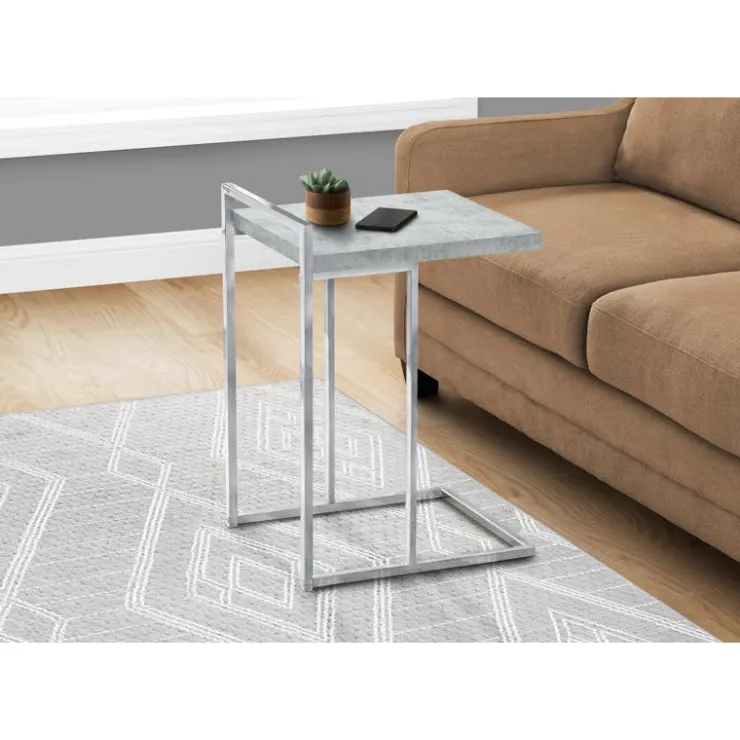 Monarch Side table / c table - thick-panel top / wide / rectangular - 25"h - cem - Grey Online