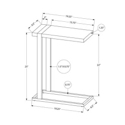 Monarch Side table / c table - thick-panel top / rectangular - 25