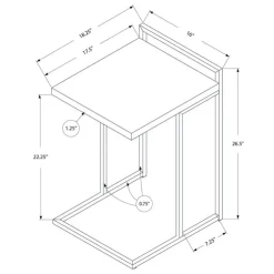 Monarch Side table / c table - thick-panel top / wide / rectangular - 25"h - / - Black Clearance