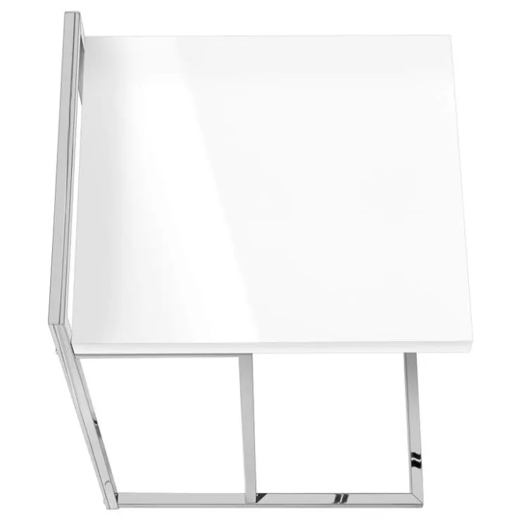 Monarch Side table / c table - thick-panel top / wide / rectangular - 25"h - glossy w - White