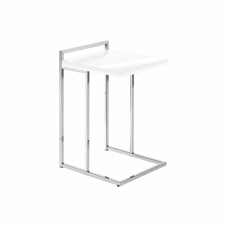 Monarch Side table / c table - thick-panel top / wide / rectangular - 25"h - glossy w - White